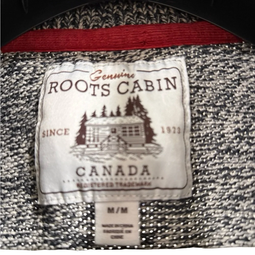 Roots Gray and Cream Cardigan with Red Accents - Picture 2 of 6